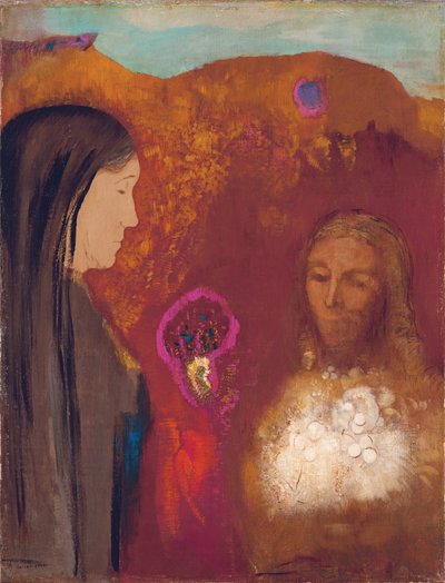 Cristo y la samaritana (El ramo de flores blancas) de Odilon Redon