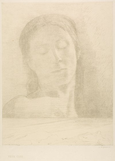 Ojos cerrados de Odilon Redon