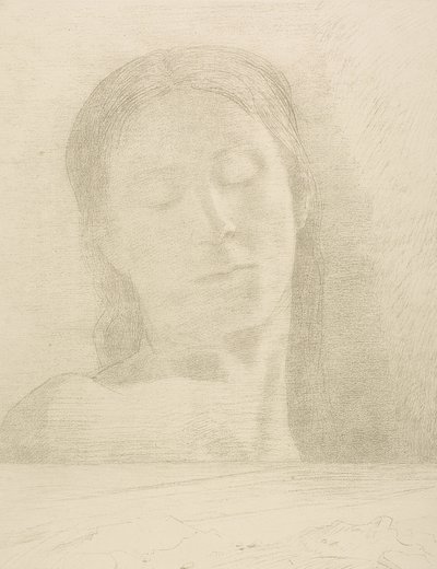 Ojos cerrados de Odilon Redon