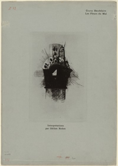 Portada/Frontispicio para Las Flores del Mal, placa 1 de 9 de Odilon Redon