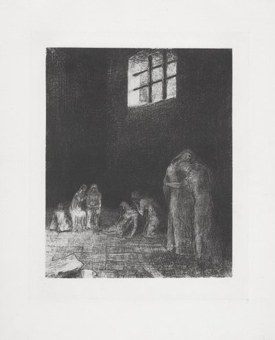 A la sombra de la gente que llora y reza... de Odilon Redon
