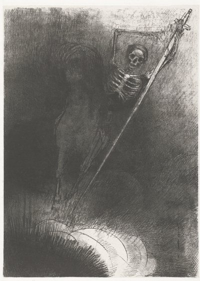 De Dood te paard
...y el que lo montaba se llamaba Muerte (título en el objeto)
Apocalipsis de San Juan (título de la serie)
Openbaring van Johannes (título de la serie) de Odilon Redon