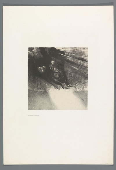 Des larves si hideuses
La Maison Hautée, 6 litografías portada
The Haunted House, La Maison Hantée, ilustraciones al texto de Bulwer-Lytton, traducido al francés por René Philipon, (título de la serie) de Odilon Redon