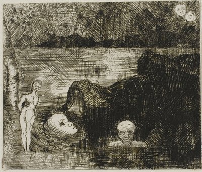 Dream Vision, c.1880 (aguafuerte y punta seca sobre papel marfil) de Odilon Redon