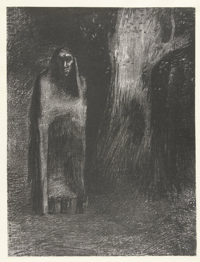 Un hombre se siente solo en un paisaje nocturno. L