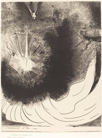 Y cayó del cielo una gran estrella ardiente de Odilon Redon