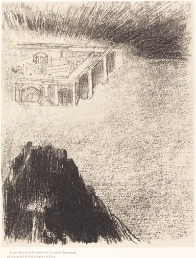 Y yo, Juan, vi la santa ciudad, la nueva Jerusalén, que descendía del cielo, de parte de Dios de Odilon Redon