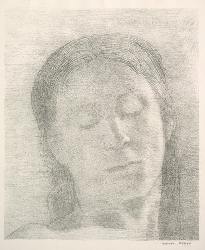 Ojos cerrados de Odilon Redon