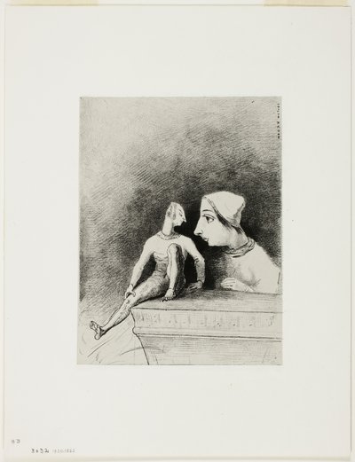 Felinidad, placa siete de En sueños de Odilon Redon