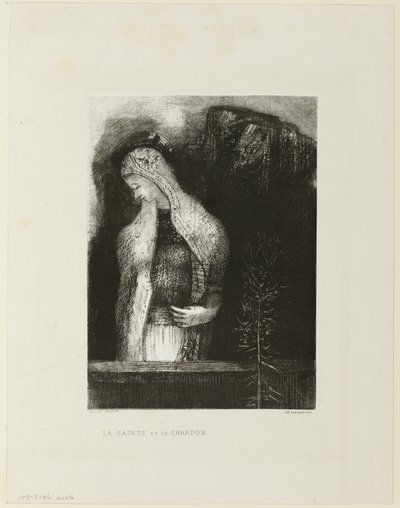 Santa femenina y cardo de Odilon Redon