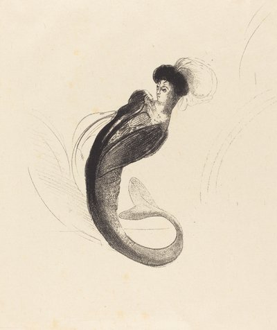 Mujer con sombrero emplumado de Odilon Redon