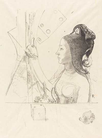 Perfil de una mujer de Odilon Redon