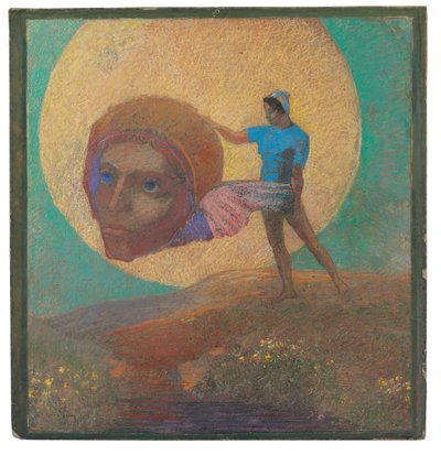 Figura portando una cabeza alada (La caída de Ícaro) de Odilon Redon