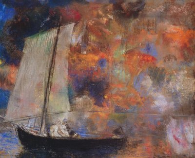 Nubes de flores, c.1903 (pastel sobre papel) de Odilon Redon