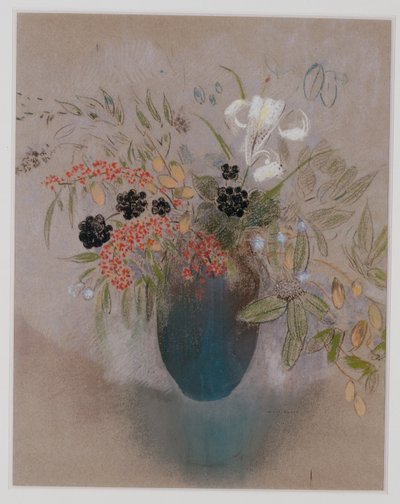 Flores en un jarrón de Odilon Redon