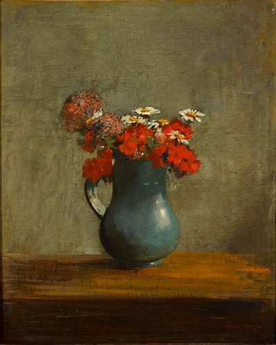 Flores en un jarrón de Odilon Redon