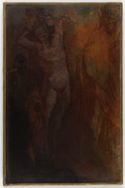 Francés: Composition à trois personnages (¿Flagelación) de Odilon Redon