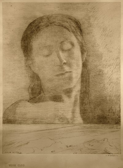 Ojos cerrados de Odilon Redon