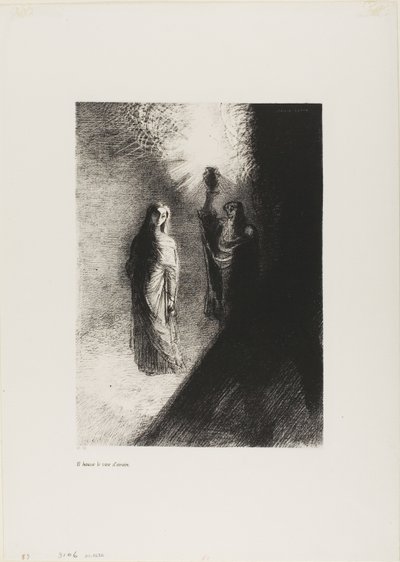 Levanta la urna de bronce, lámina 4 de 10 de Odilon Redon