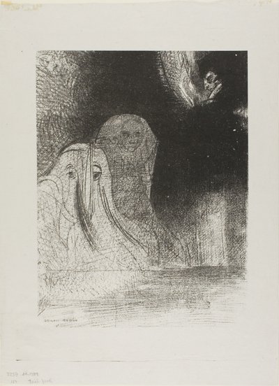 A veces he visto en el cielo lo que parecían formas de espíritus, lámina 21 de 24 de Odilon Redon