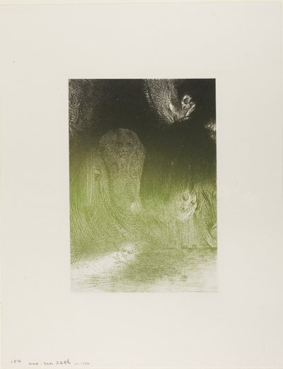 A Veces He Visto en el Cielo Lo Que Parecían Formas de Espíritus, plato 21 de 24 de Odilon Redon