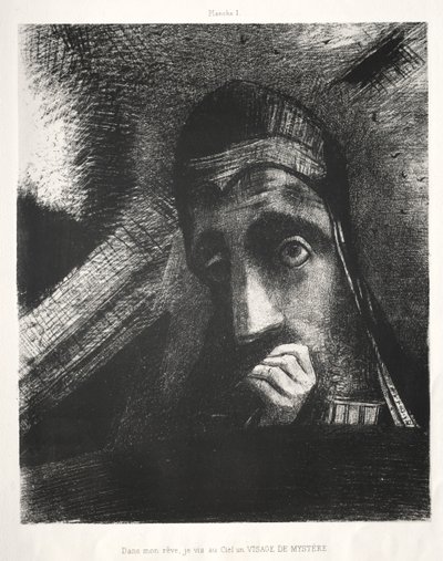 En mi sueño vi en el cielo un rostro de misterio de Odilon Redon