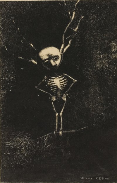 En el Laberinto de Ramas, Apareció la Figura Pálida, lámina 2 de 7 de Odilon Redon