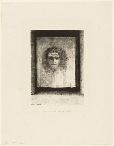Era un velo, una impresión, lámina 1 de 6 de Odilon Redon
