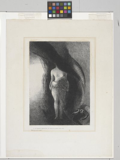 Sigo siendo la Gran Isis (litografía sobre papel chine appliqué) de Odilon Redon