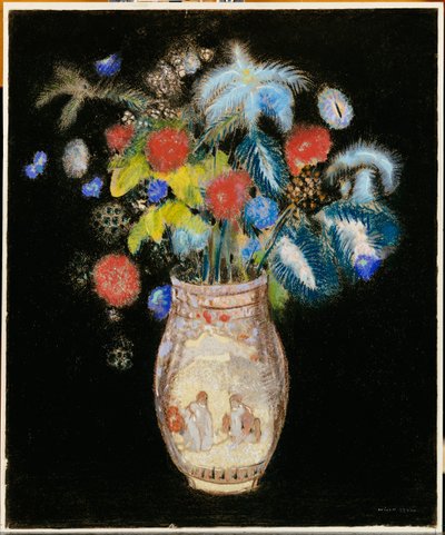 Gran Ramo sobre un Fondo Negro, c.1910 de Odilon Redon