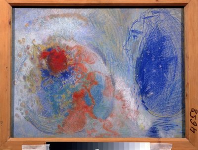 ""Le jour et la nuit"" (Noche y día) Alegoría de la luz y la oscuridad. Pintura al pastel de Odilon Redon (1840-1916). Simbolismo. 1908-1911 Dim. 47x61 cm Museo Pushkin, Moscú de Odilon Redon
