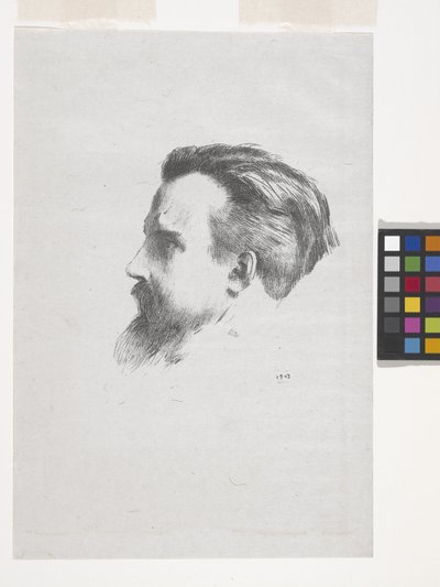 Maurice Denis (litografía sobre papel chine volant) de Odilon Redon