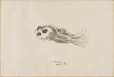Menú de una Cena para Litógrafos Franceses, 1 de Abril de 1887 de Odilon Redon