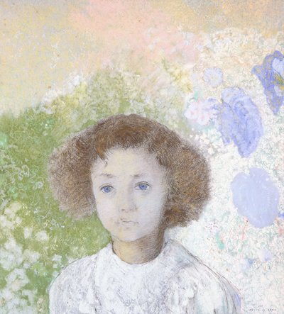 Retrato de Genevieve de Gonet como niña, 1907 de Odilon Redon