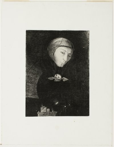 Triste ascenso, lámina nueve de En sueños de Odilon Redon