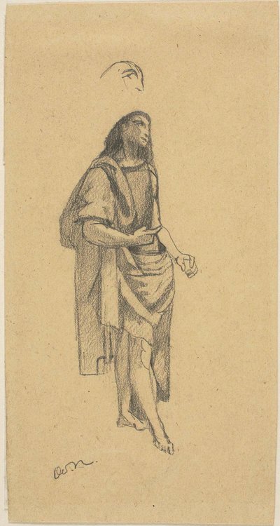 San Juan Bautista, con esbozo de la cabeza de Odilon Redon