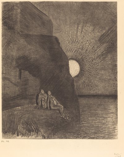 Sin cesar a mi lado se agita el demonio de Odilon Redon