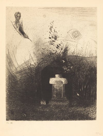 Si en una noche oscura y cerrada un buen cristiano, por caridad, detrás de alguna vieja ruina, entierra tu cuerpo arqueado de Odilon Redon