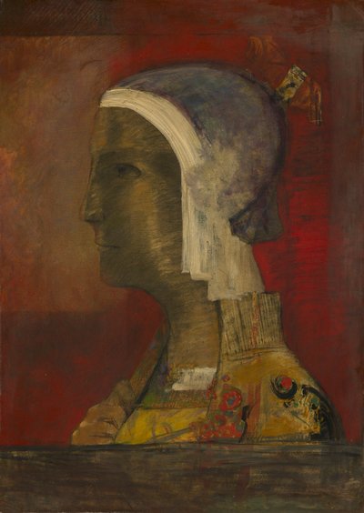 Cabeza simbólica, c. 1890 de Odilon Redon