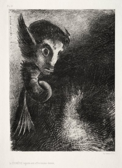La Quimera Miraba Todo con Miedo de Odilon Redon
