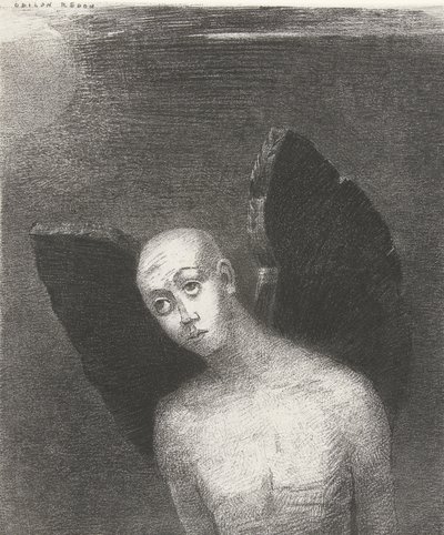El ángel caído, 1886 de Odilon Redon