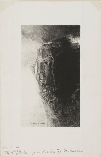 El ídolo, frontispicio de Les Soirs de Emile Verhaeren de Odilon Redon