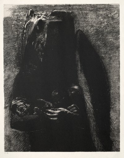 La Tentación de San Antonio Primera Serie: Es el Diablo, Llevando Bajo Sus Dos Alas, 1888 de Odilon Redon