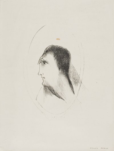 El ancho y la planitud del hueso frontal, lámina 6 de 6 de Odilon Redon