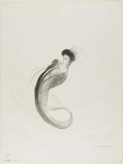 Litografía de prueba sin título de Odilon Redon