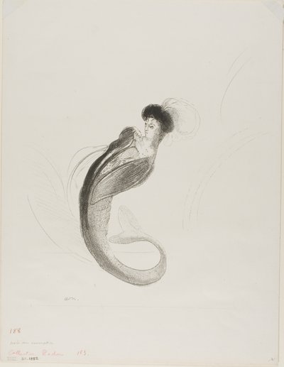 Litografía de prueba sin título de Odilon Redon