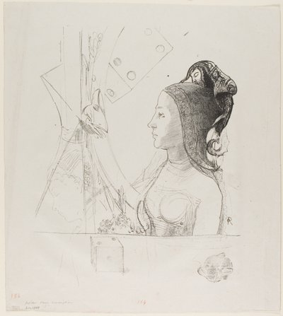 Litografía de prueba sin título de Odilon Redon