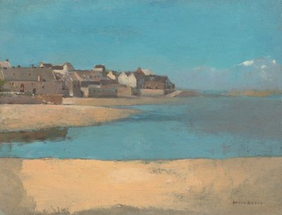 Pueblo junto al mar en Bretaña, c. 1880 de Odilon Redon