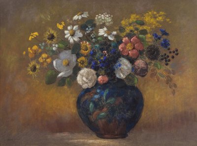 Flores silvestres en un jarrón, c.1910 de Odilon Redon