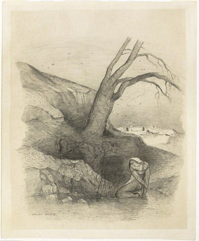Mujer arrodillada de Odilon Redon